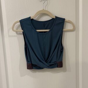 Fabletics Teal and Brown Crop Top